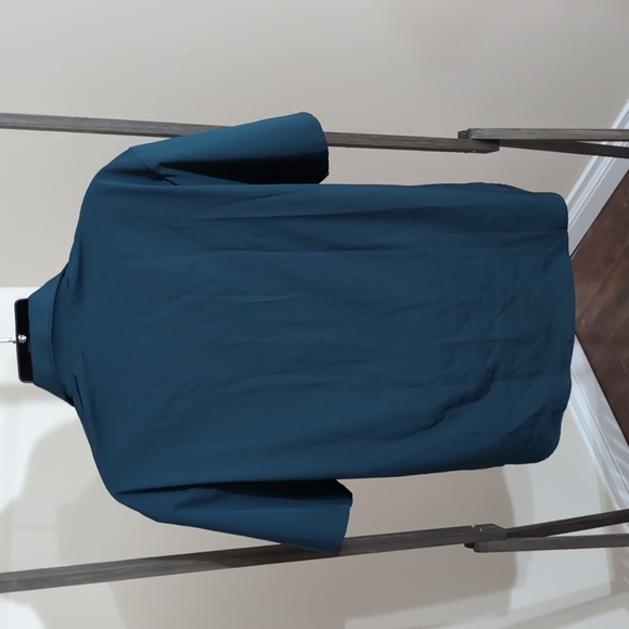 Incerun| Green Short Sleeved Button Up Dress Shirt Polyester Spandex Blend - Picture 4 of 10